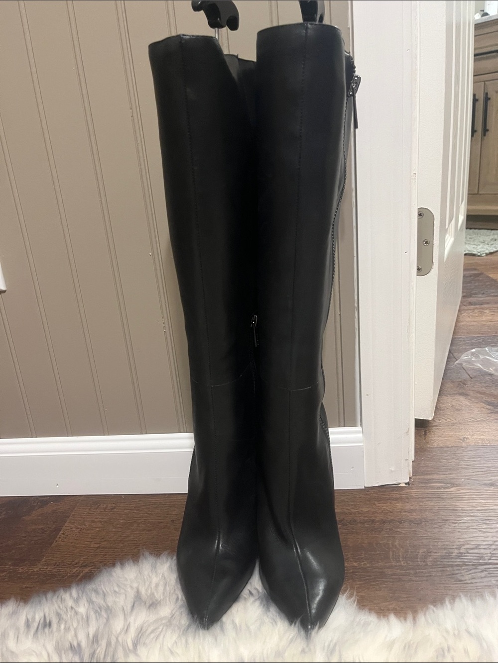 SEXY Tall Black Pointed-Toe Knee High Boots